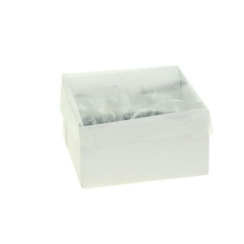 Floristik24 Nyuszi akasztható ezüst csillámos 5cm 8db