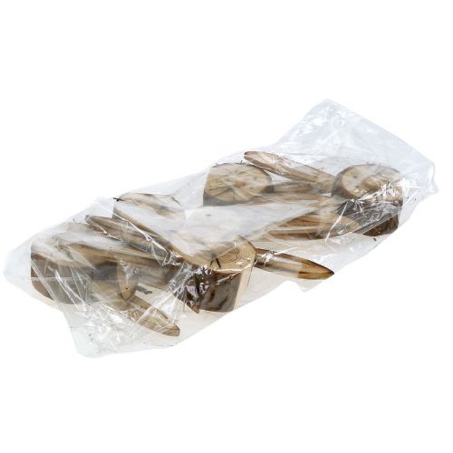 Floristik24 Nyúlfej fából natúr 11cm - 12cm 6db