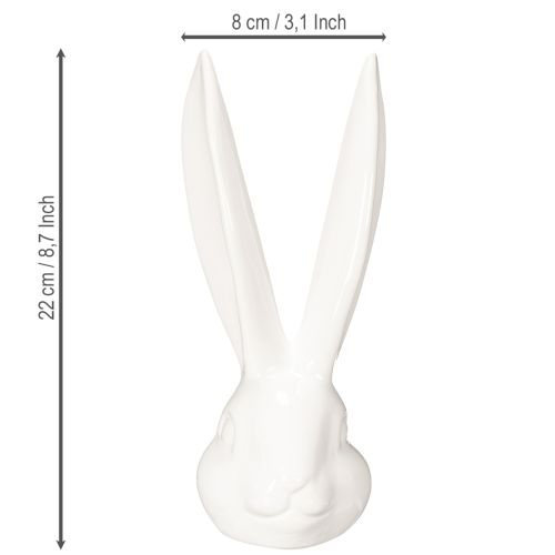 Floristik24 Dekoratív nyúlfej figura stílusos húsvéti dekorációhoz modern nappalikban, 22 cm