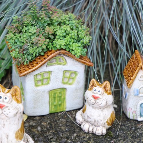 tételeket Kerámia házikó alakú mécsestartó, rusztikus stílusban, otthonos hangulatért, 11cm