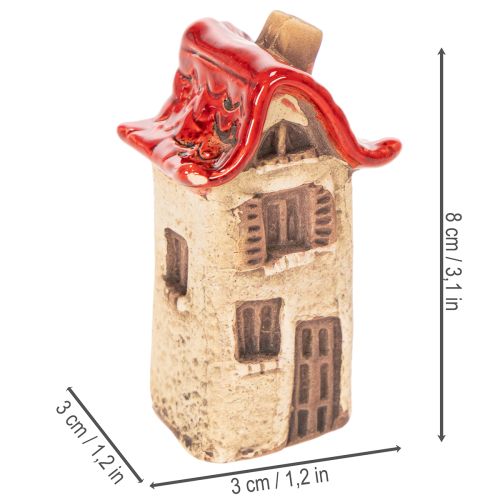 Kerámia Ház Dekorációs Szett Kis Házak Piros Tetővel 8cm 2db | Floristik24.hu
