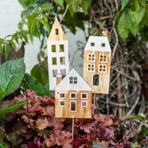 Floristik24 Házdísz dugó fa natúr, fehér fa dekoráció H12,5 / 17,5 / 20cm 6db