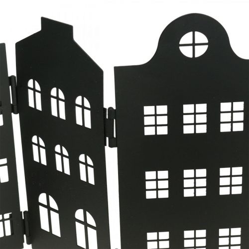 tételeket Deco ház fém fekete állvány városi sziluett 40 × 18cm