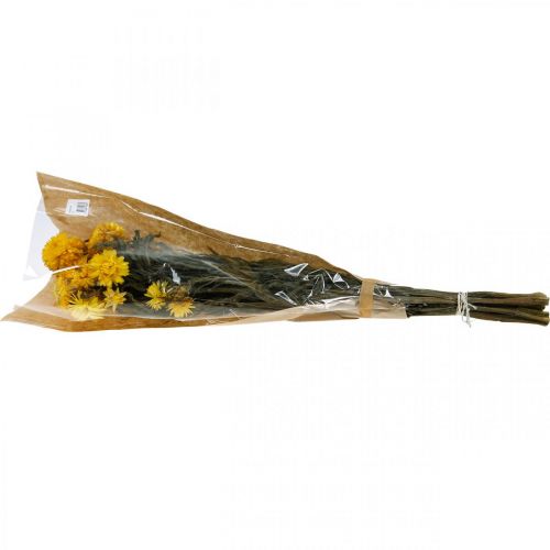 Floristik24 Szalmavirág sárga szárított virágok dekoratív csokor 75g