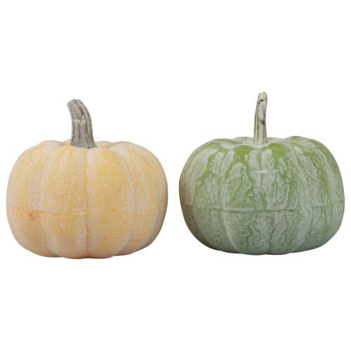 Floristik24 Őszi dekorációs dekorációs sütőtök fehérre narancs, zöld 7,5cm 6 db