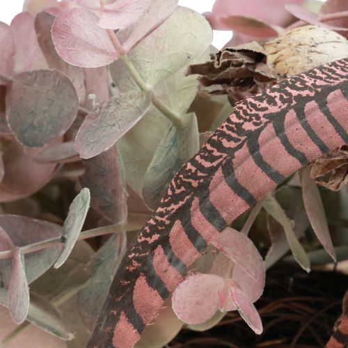 Floristik24 Ajtókoszorú eukaliptusz eukaliptusz koszorú műősz Ø35cm