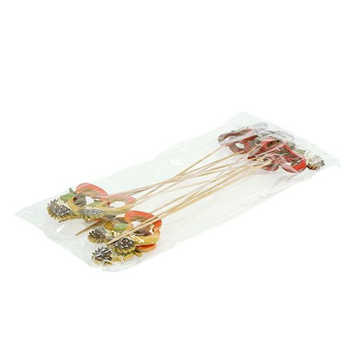 Floristik24 Őszi botok sün almával 7cm 12db