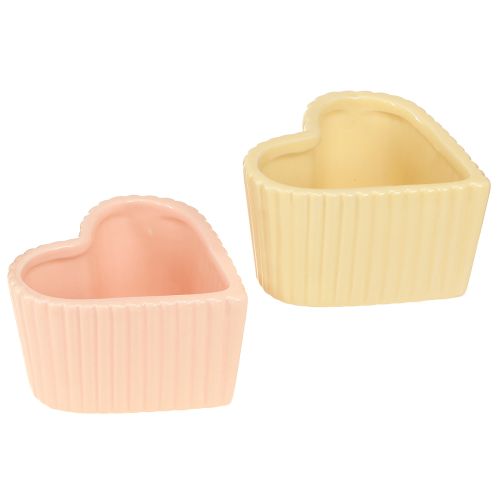 Floristik24 Szív kerámia dekoráció fényes narancssárga 11×10×6 cm 6 db