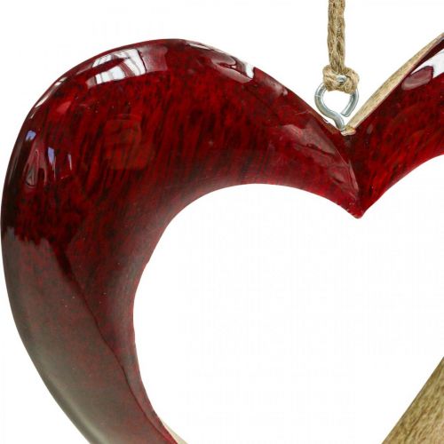 tételeket Szív fából, deco szív akasztható, szív deco piros H15cm
