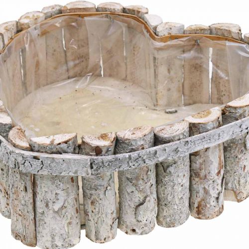 Floristik24 Növénytál, fa virágtartók, ültetési szív B29/20,5 cm H10/9 cm 2 db-os készlet