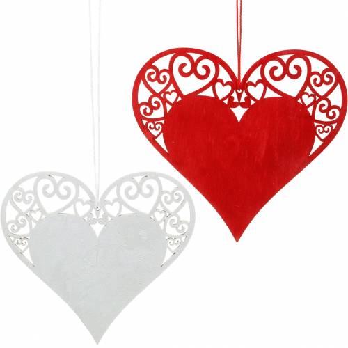 Floristik24 Akasztható szív, esküvői dekoráció, medál szív, szívdísz, Valentin napi 12db