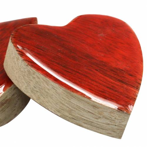 Floristik24 Mangófa szívek üvegezett natúr, piros 4,3cm × 4,6cm 16db