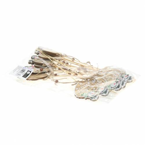 Floristik24 Deco dugós szív hóemberrel 12db