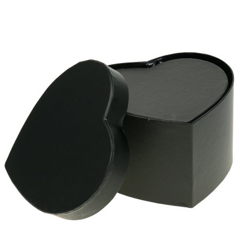 Floristik24 Virágdoboz szív fekete 18 / 20cm 2db