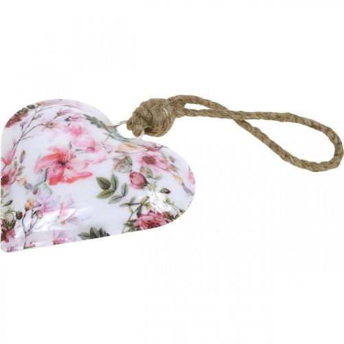 Floristik24 Virágmintás szívecske, Anyák napja, fém medál H9cm 3db