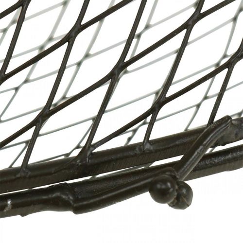 Floristik24 Fém szív, drótszív, kosárszív Barna H16,5cm L31cm