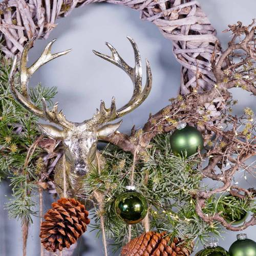 Floristik24 Szarvasfej fali dekorációhoz arany, ezüst 36cm x 48cm