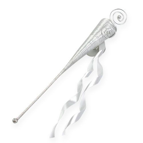 Floristik24 Szatén táska fehér 40cm 3db