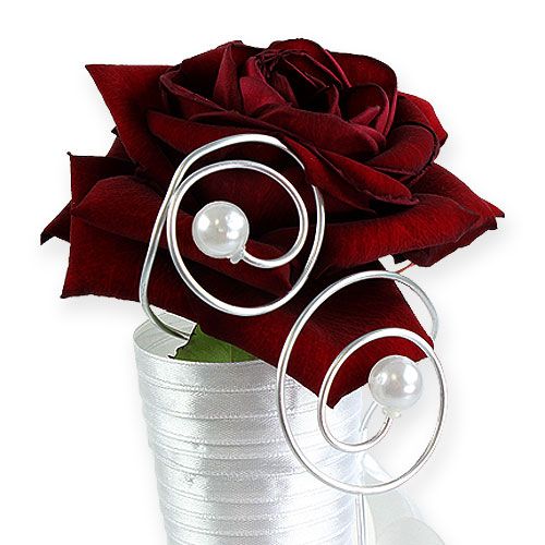 Floristik24 Szatén táska fehér 40cm 3db