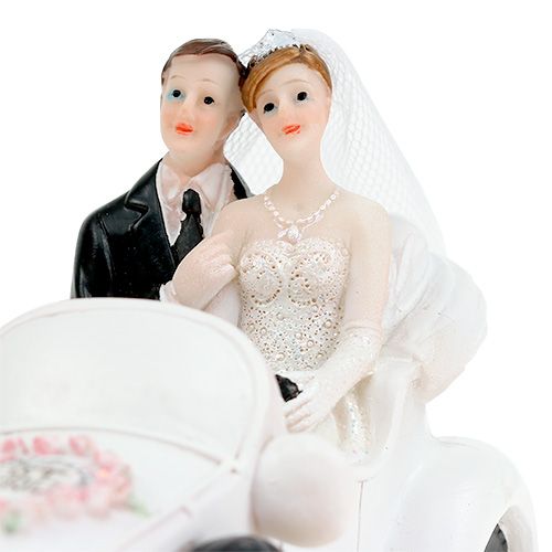 tételeket Esküvői figura menyasszonyi pár kabrióban 15cm