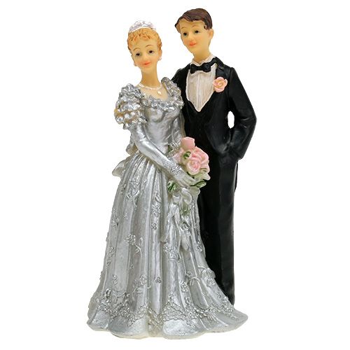 Floristik24 Esküvői pár ezüst esküvőre 14cm
