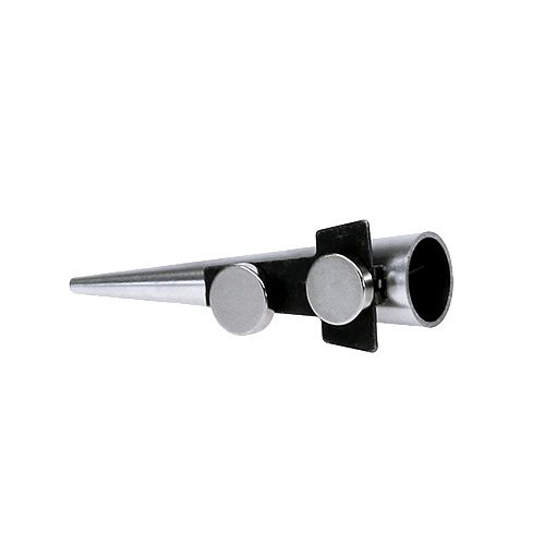 Floristik24 Esküvői kitűző mágnessel, fényes ezüst 7cm