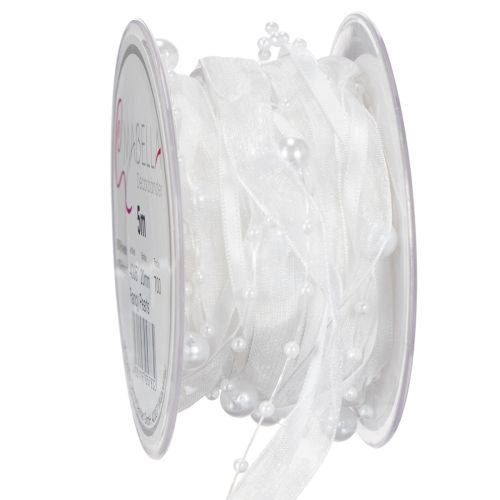 Floristik24 Esküvői szalag fehér 20mm 5m