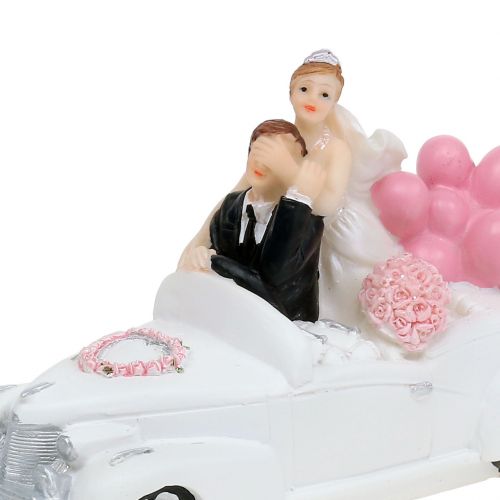 Esküvői figura menyasszonyi pár az autóban 16cm