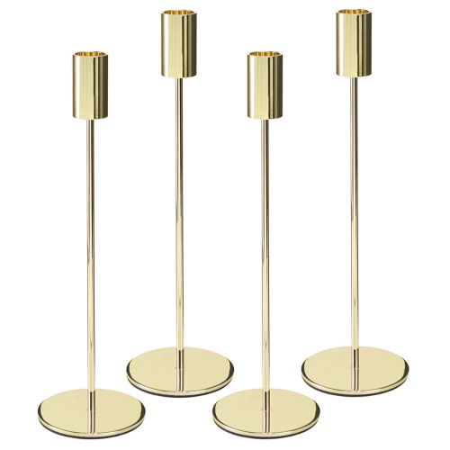 tételeket Magas, kúpos gyertyatartó, arany fém, 27,5 cm, 4 darab