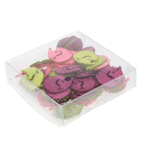 Floristik24 Sün figurák fa szórt dekorációs mix színes 4cm 72 db