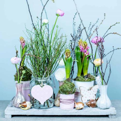 Floristik24 Fa tálca lábakkal, asztaldísz kopott sikkes, dísztálca, vintage 50cm