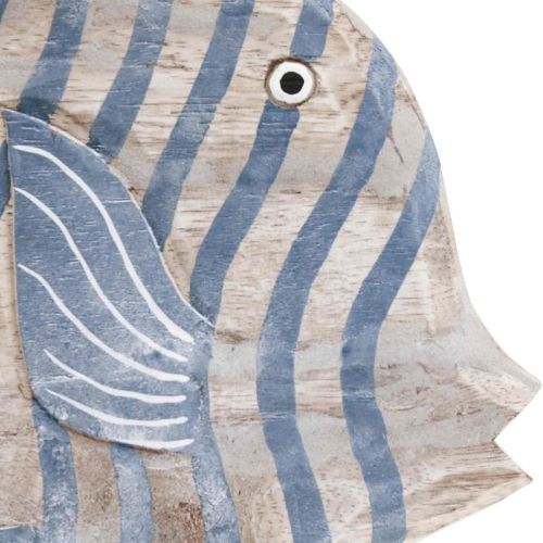 Floristik24 Fából készült hal deco nagy, csíkos deco hal állva 30cm