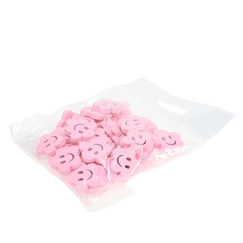 tételeket Fa virág arccal rózsaszín 2,5cm 48 db