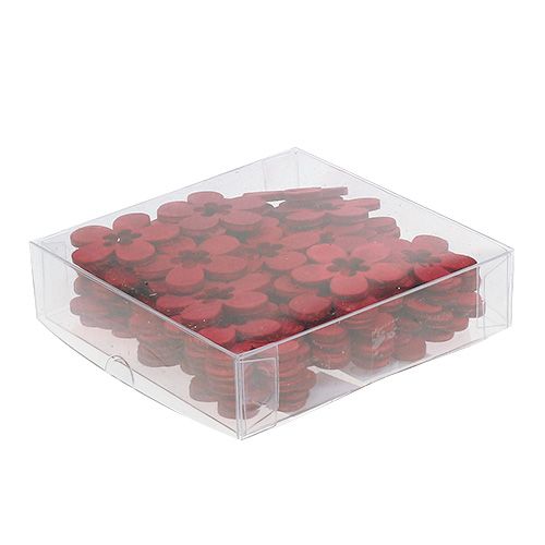 Floristik24 Fa virágok piros 4cm 72 db