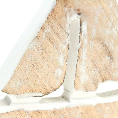 Floristik24 Deco csónak mangófából, natúr, fehér 21cm x 18cm