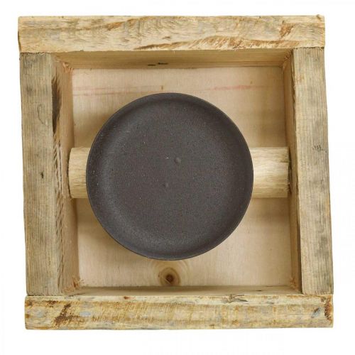 Floristik24 Gyertyatartó asztaldísz gyertyatartó fa dekoráció 15×15cm