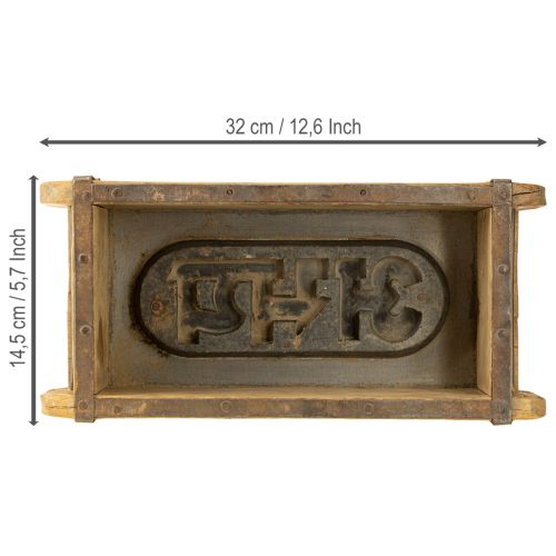 tételeket Fa dekoráció vintage tégla forma barna, rozsda 31×14,5cm M9cm