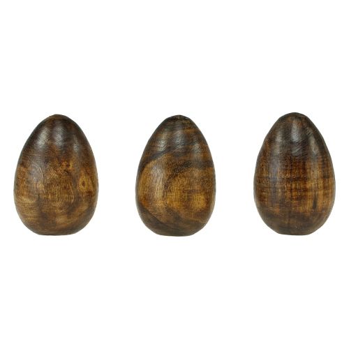 tételeket Fa tojások barna mangófa húsvéti tojások fából H8cm 3db