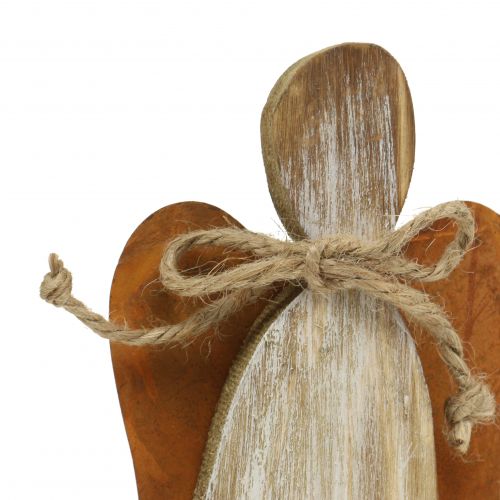 Floristik24 Fa angyal figura rozsda 28cm