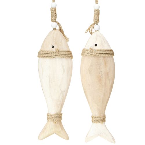 Floristik24 Fából készült hal dekoráció tengeri medál Paulownia fa 27cm 2db