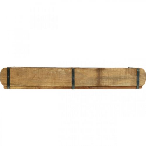 Floristik24 Fa ültetőgép fém szerelvényekkel, dupla tégla forma, vintage virágtartó L57cm