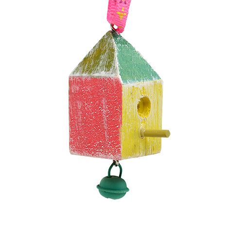 Fából készült fogas madárház 7x3x3cm színes 6db | Floristik24.hu