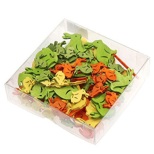 tételeket Fa nyúl 2cm - 4cm színes válogatott 96 db