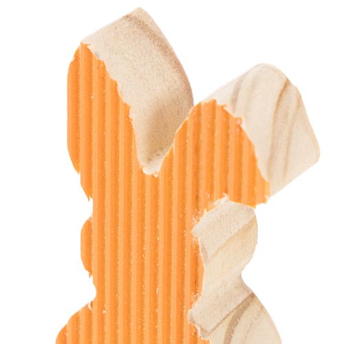 tételeket Fa Húsvéti Nyuszi Dekorációk, Sárga és Narancssárga, 4x8cm, 6 Darab