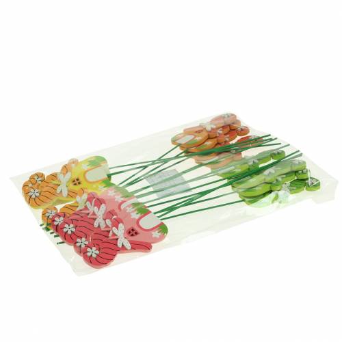 Floristik24 Virágdugók gnómház bottal vegyes színekben 5×9cm 16 db