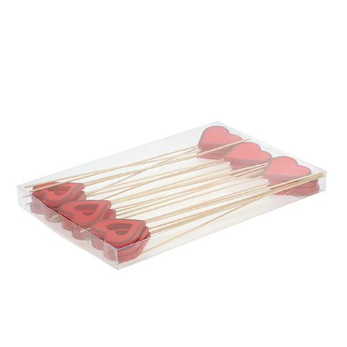 Floristik24 Fa szív 5cm piros 24db