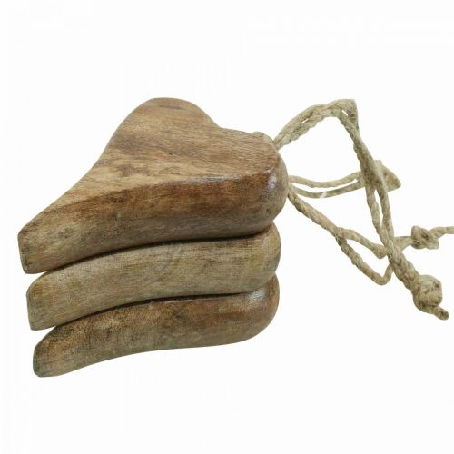 Floristik24 Fából készült szív medál szívfa dekoráció akasztáshoz 10cm 3db