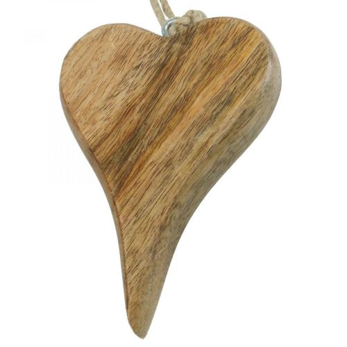 Floristik24 Fából készült szív dekó fogas szívfa dekoráció natúr felakasztáshoz 14cm