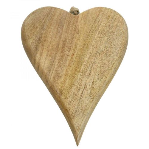 Fából készült szív dekó fogas szívfa dekoráció natúr felakasztáshoz 26cm