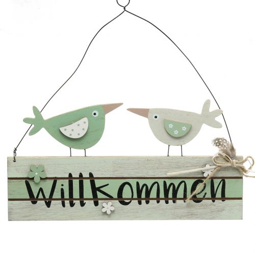 Fa "Üdvözöljük" tábla zöld 29,5cm x 28cm 2db